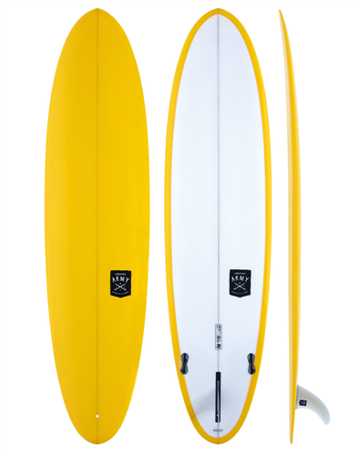 Creative Army Huevo PU Mini Mal Egg Shape Surfboard, Lemon Chrome