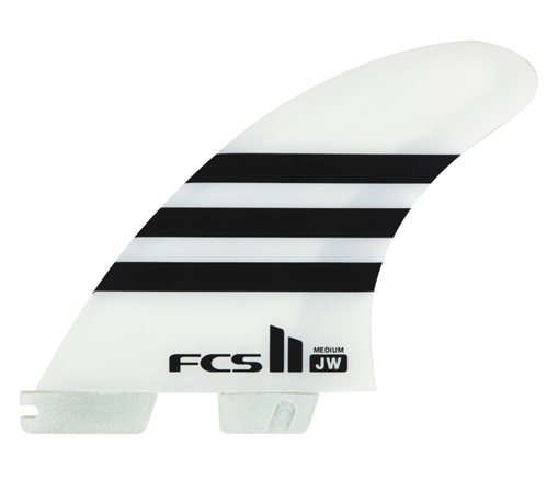 FCS II JW PC Medium Thruster Fin Set, Black/White Tri