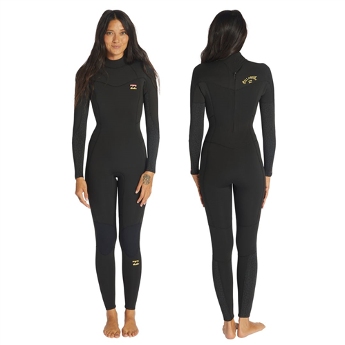 Billabong Wetsuits 2023 Model 4/3mm SYNERGY BACKZIP STEAMER, WILD BLACK