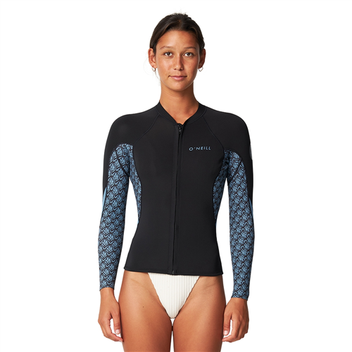 O'Neill BAHIA FULL ZIP JACKET 1.5MM WETSUIT TOP, ALOHA TILE