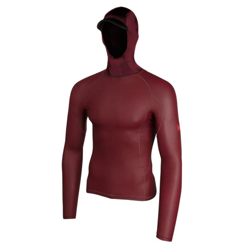 FLORENCE MARINE X Windshield Long Sleeve Hooded Rashguard, Maroon