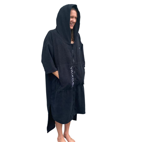 VAIKOBI Full Zip Hooded Towel, Black