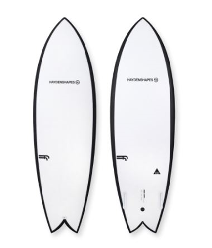 Haydenshapes Hypto Twin Future Flex FCS II 2 Fin Surfboard, Clear