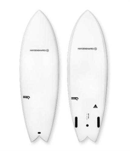 Haydenshapes Hypto Twin Future Flex Futures 2 Fin Surfboard, White