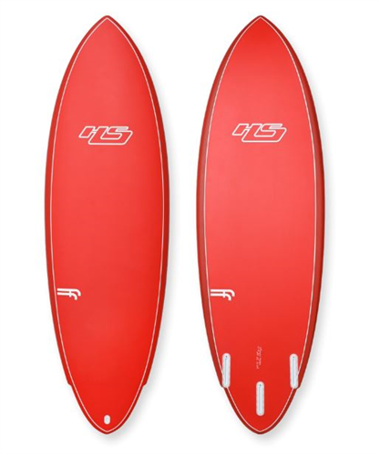 Haydenshapes HK Twin Pin  FF FCS II 5 Fin Surfboard, Signal Red