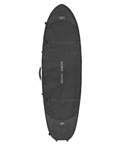 Ocean & Earth HYPA FISH or SHORTBOARD WHEELS COFFIN SURFBOARD BAG- 4 BOARD, BLACK