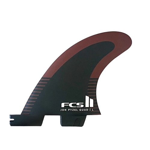 FCS II Pyzel PC Quad Rears Retail Fins, Black/Shiraz (Sizes M & L)