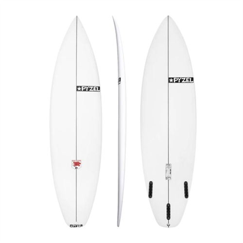 Pyzel Red Tiger PU Surfboard with 3 FCS Fin Plugs