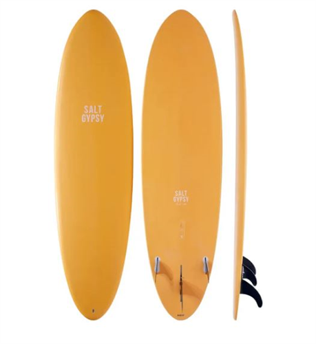 Salt Gypsy Surfboards Mid Tide Epoxy Soft Softboard, Hot Mango