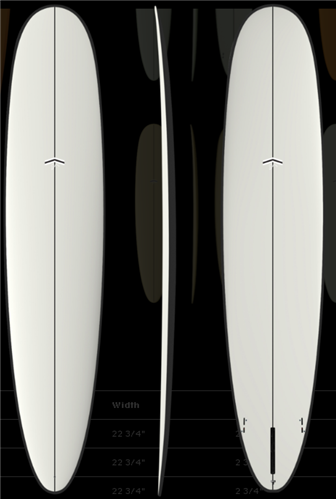 Thunderbolt Surfboards CJ Parallax Plus Surfboard, White/Carbon rail