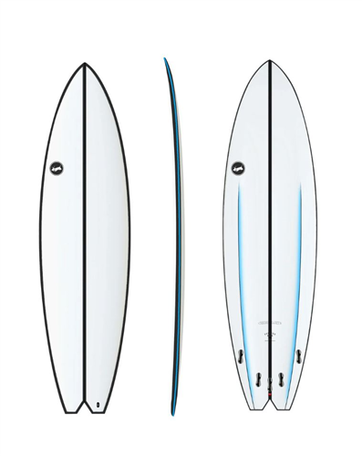 Thunderbolt Surfboards Skindog Hydroplane Surfboard, BLUE PINLINE