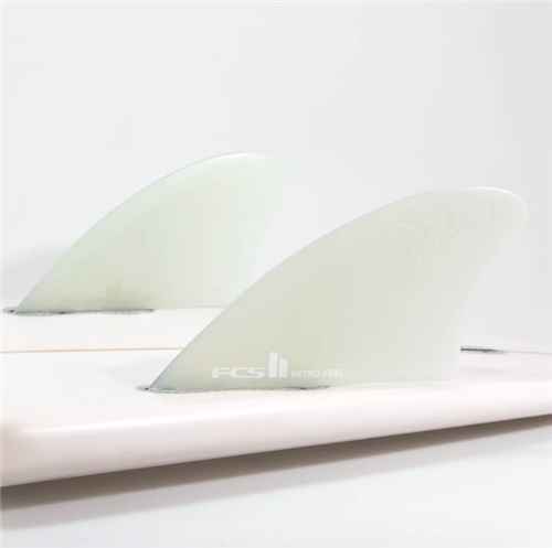 FCS II Retro Keel PG White Twin Retail Fins