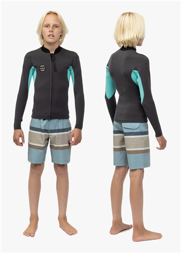 Vissla Wetsuits SOLID SET BOYS 2MM LS WETSUIT JACKET, Phantom