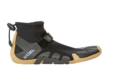 Xcel Wetsuits Infiniti Split Toe Reef Booties 1mm, Black/ Gum Sole