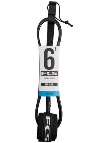 FCS 6'0 Regular Classic Black Leash