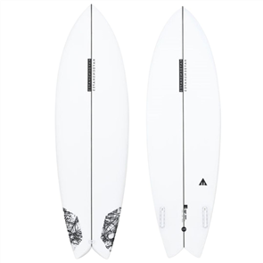 Haydenshapes Hypto Twin PU FCS II 2 Fin Surfboard, Clear