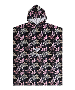 Roxy STAY MAGICAL HOODED TOWEL, ANTHRACITE SUNNY FLORAL