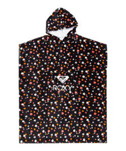 Roxy STAY MAGICAL PRINTED HOODED TOWEL, ANTHRACITE SUNNY DAYS