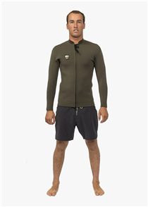 Vissla Wetsuits SOLID SETS 2MM FRONT ZIP WETSUIT JACKET, Army