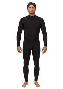 Vissla Wetsuits SEAS 3/2mm U-ZIP STEAMER, BLACK