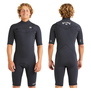 Billabong Wetsuits 2/2MM ABSOLUTE NATURAL CZ SS SPRINGSUIT, BLACK