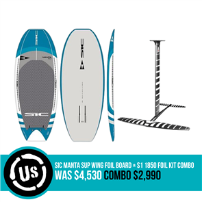 SIC Manta Sup Wing Foil Board + S1 1850 Foil Kit Combo