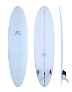 Salt Gypsy Surfboards Mid Tide PU Surfboard, Vintage Blue