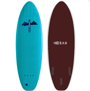 DRAG Dart 6'6 Round Tail Thurster Softboard, Turquoise Slick - INSTORE ONLY