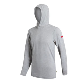 FLORENCE MARINE X Airtex Long Sleeve Hooded Shirt, Light Heather Grey