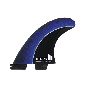 FCS II Gabriel Medina PC Aircore Tri Retail Fins, Blue (Sizes M & L)