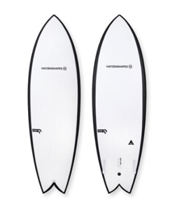 Haydenshapes Hypto Twin Future Flex FCS II 2 Fin Surfboard, Clear