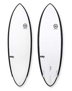 Haydenshapes HK Twin Pin  FF  FCS II 5 Fin Surfboard, Clear