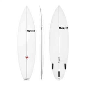 Pyzel Red Tiger PU Surfboard with 3  Future Fin Plugs