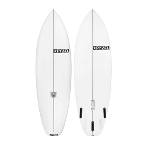 Pyzel White Tiger PU Surfboard with 3 or 5 Future Fin Plugs