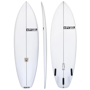 Pyzel White Tiger PU Surfboard with 3 or 5 FCS Fin Plugs