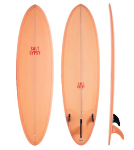 Salt Gypsy Surfboards Mid Tide PU Surfboard, Peach Fuzz