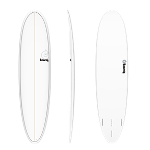 Torq MOD FUN V+ Surfboard, White/ Pinline
