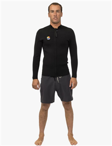 Vissla Wetsuits SOLID SETS 2MM FRONT ZIP WETSUIT JACKET, Black